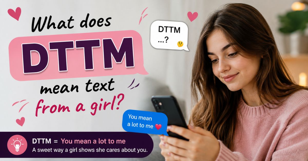 What does DTTM mean text from a girl