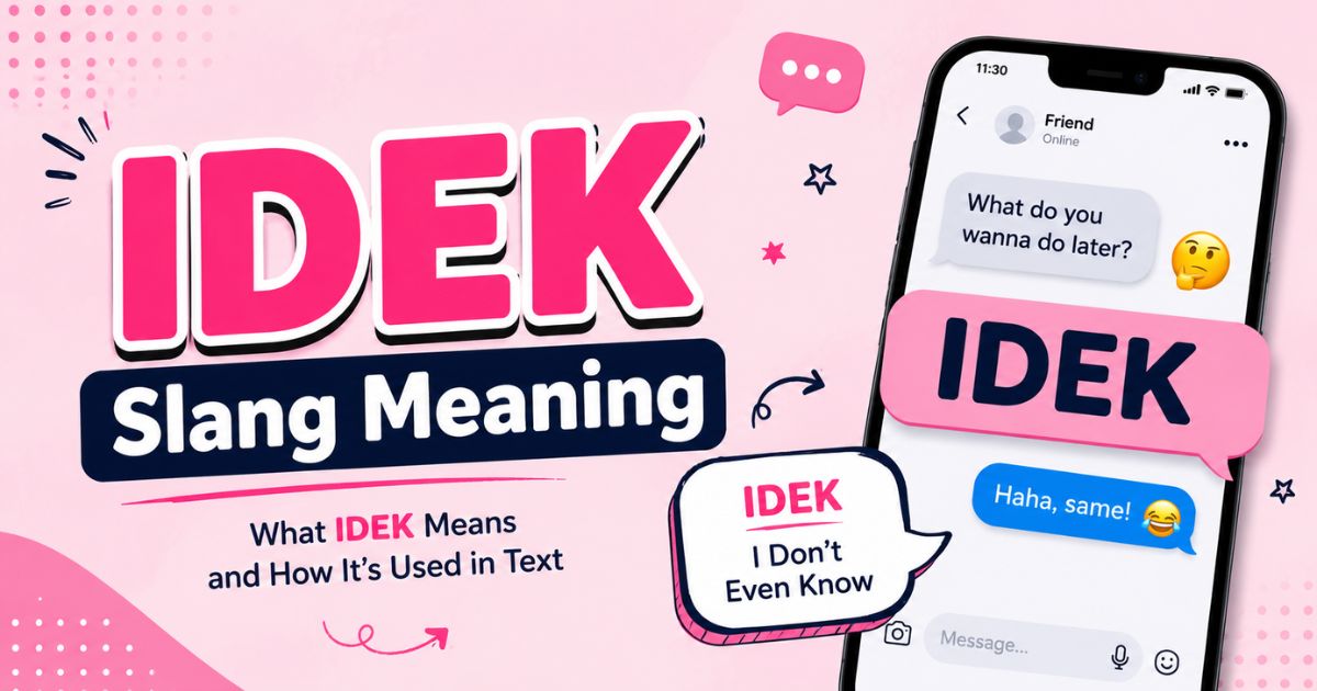 IDEK Slang Meaning
