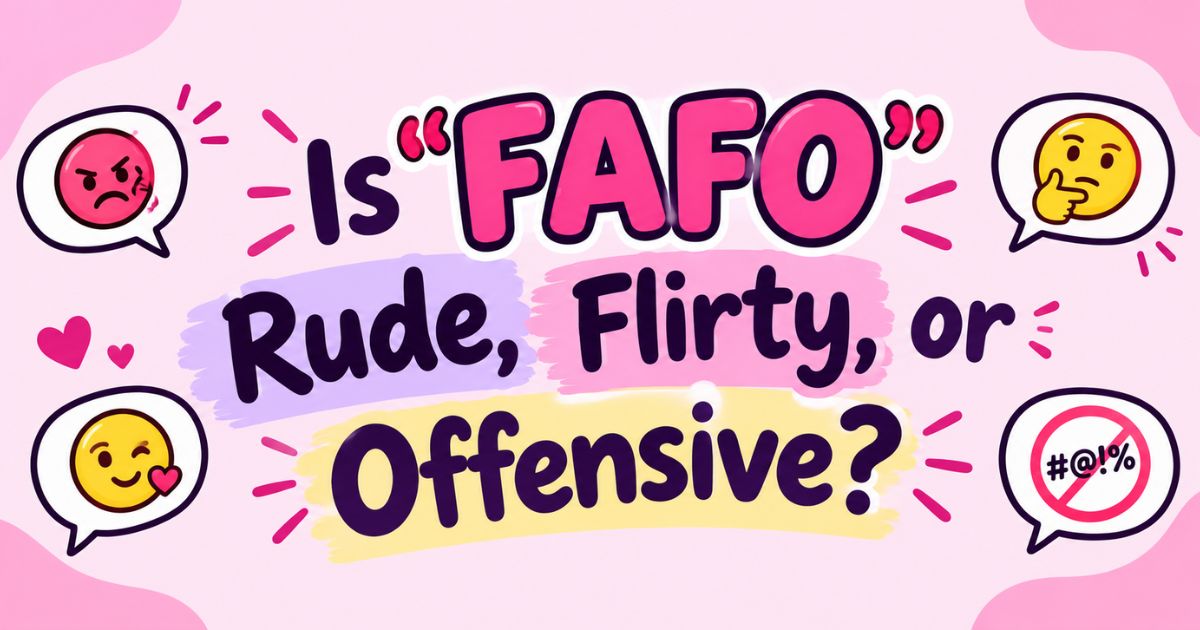 Is FAFO Rude, Flirty, or Offensive
